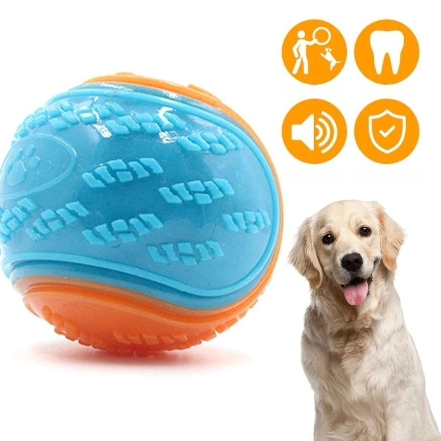 Bite-resistant Pet Dog Toy Rubber Ball Beef-flavored Elastic Ball To Prevent Dog From Destroying Things Dog Training Supply