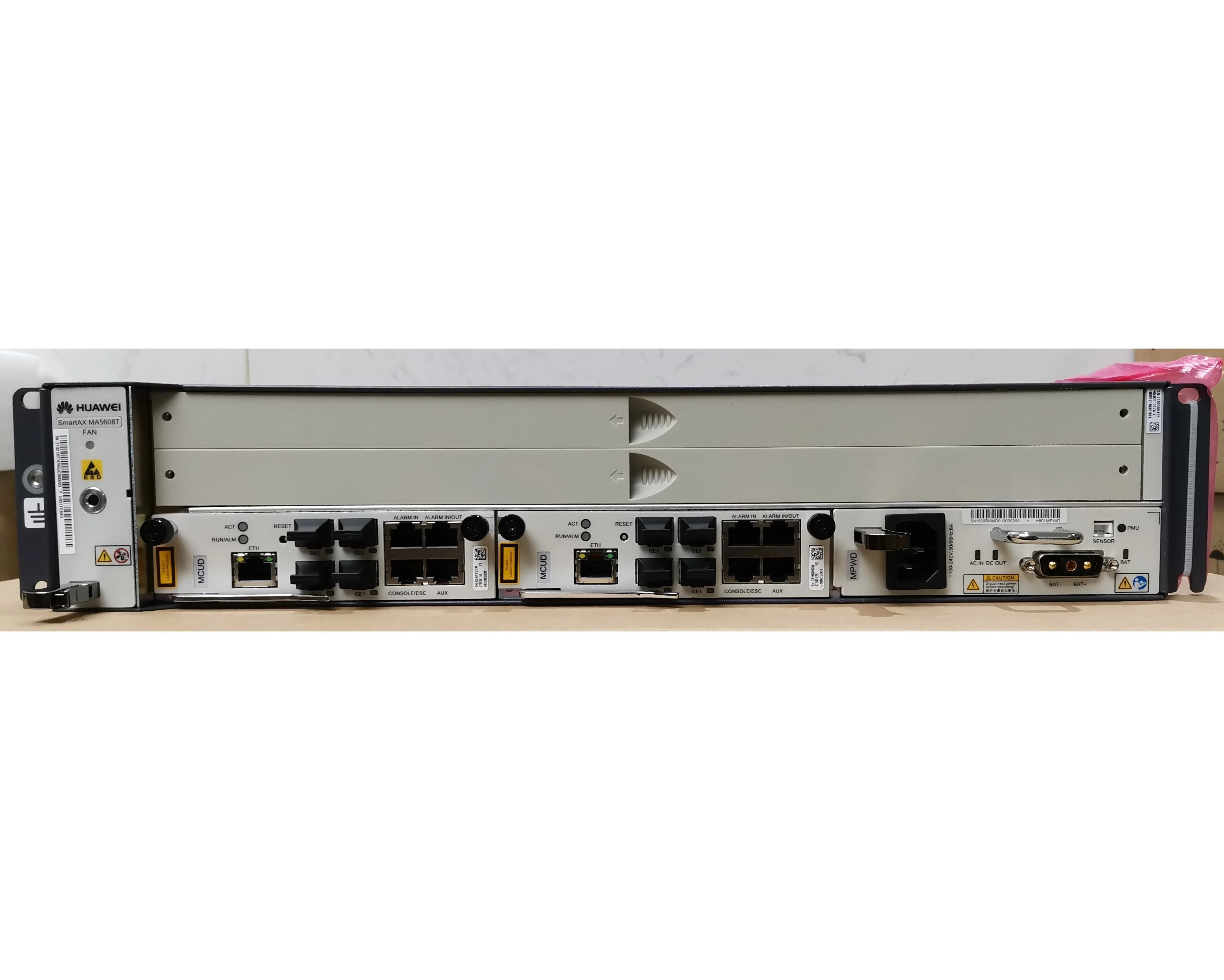 

Original and brand new HUA WEI MA5608T OLT GPON MCUD1 MPWD With 16Port board GPFD C++