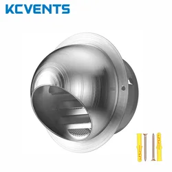 KCvents Vent 6/8 Inch Exhaust Vent, Wall Vent Outlet Stainless Steel Soffit Vents Round Vent Cover for HVAC System.