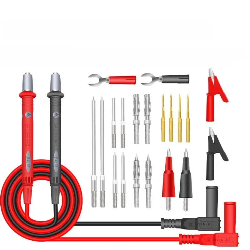Kit de fils de Test multimètre, 22 pièces, sonde en Silicone filetée assemblée, câble de Test SMD, tige de compteur universelle sans soudure amovible 20A