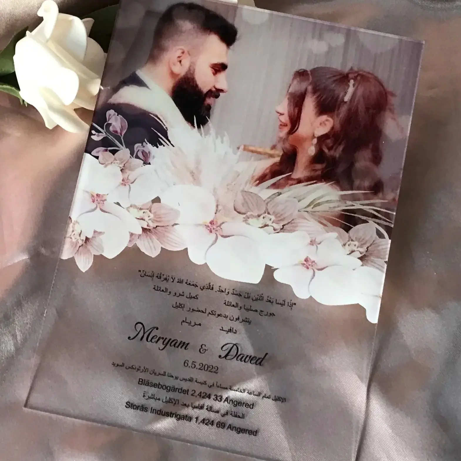 

Transparent Acrylic Invite Card, Custom Photo Picture, Wedding Invitation, Party Gift, Favor Decoration, 10Pcs