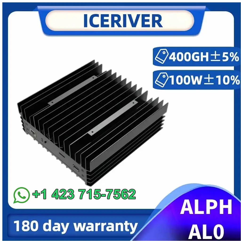 JM Authentic Brand New ICERIVER ALPH AL0 400Gh 100W Alephium Miner with PSU