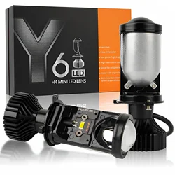 Y6 Car Led Headlight Projector H4 Lens Mini Bulbs Bi-LED Spotlight Auto Lighting 90W 20000LM High Low Beam H4 Car Lamp