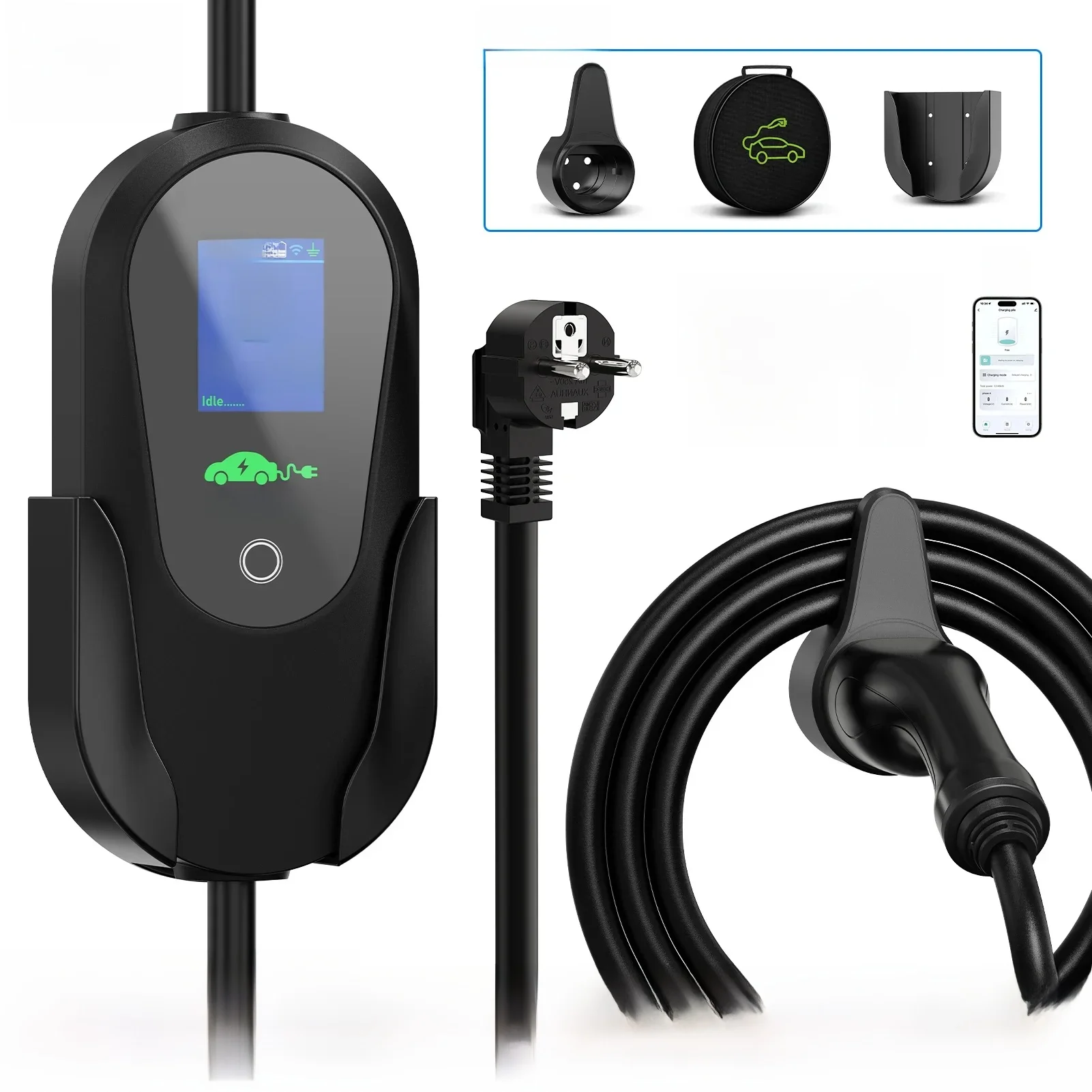 AFEEV Type 2 draagbare EV-oplader 3,6 kW 16A 1 fase Wallbox Type1/GBT EVSE snellaadkabel EU-stekker WiFi APP Bluetooth-bediening - afbeelding 2