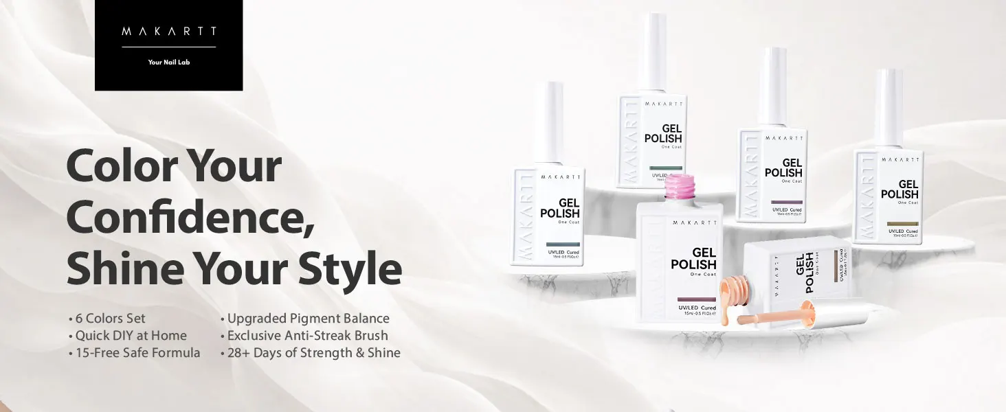 Makartt Pastel Gel Nagellack-Set, 6 Farben, 15 g, One N'Done, Rosa, Blau, Lila, Gelb, Grün, UV-Nagelkunst, Manikürezubehör – Detail 5