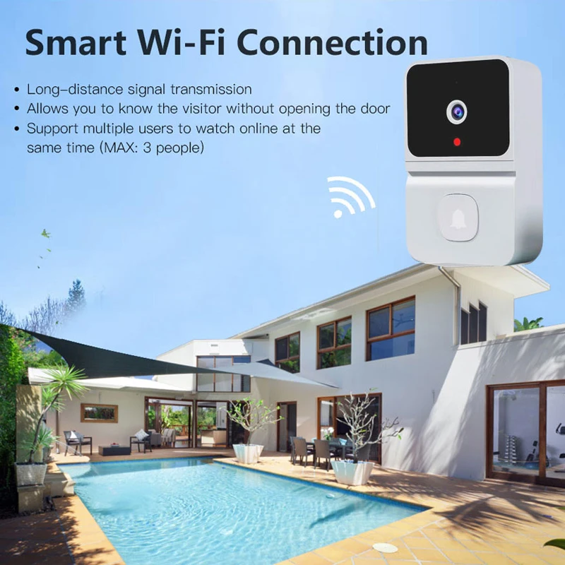 Tuya WiFi Video Doorbell Smart Home Indoor Security Protection Camera Two Way Intercom Night Vision Rechargeable Smart Life