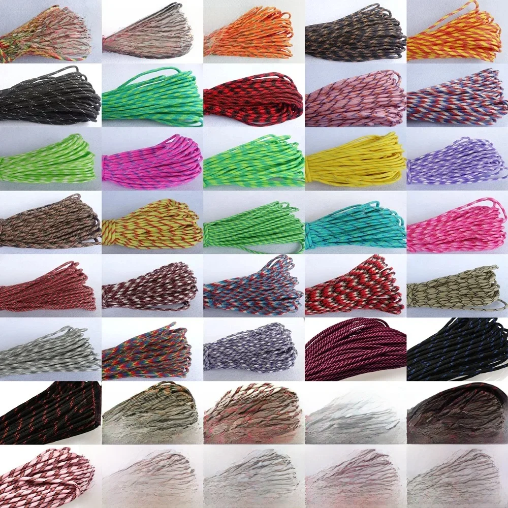 Lanière de Parachute Mil Spec Type III à 7 Brins pour l'Escalade et le Camping, Bracelet à Boucles de 41 à 80, 550, 1 Pièce, 100 Pieds