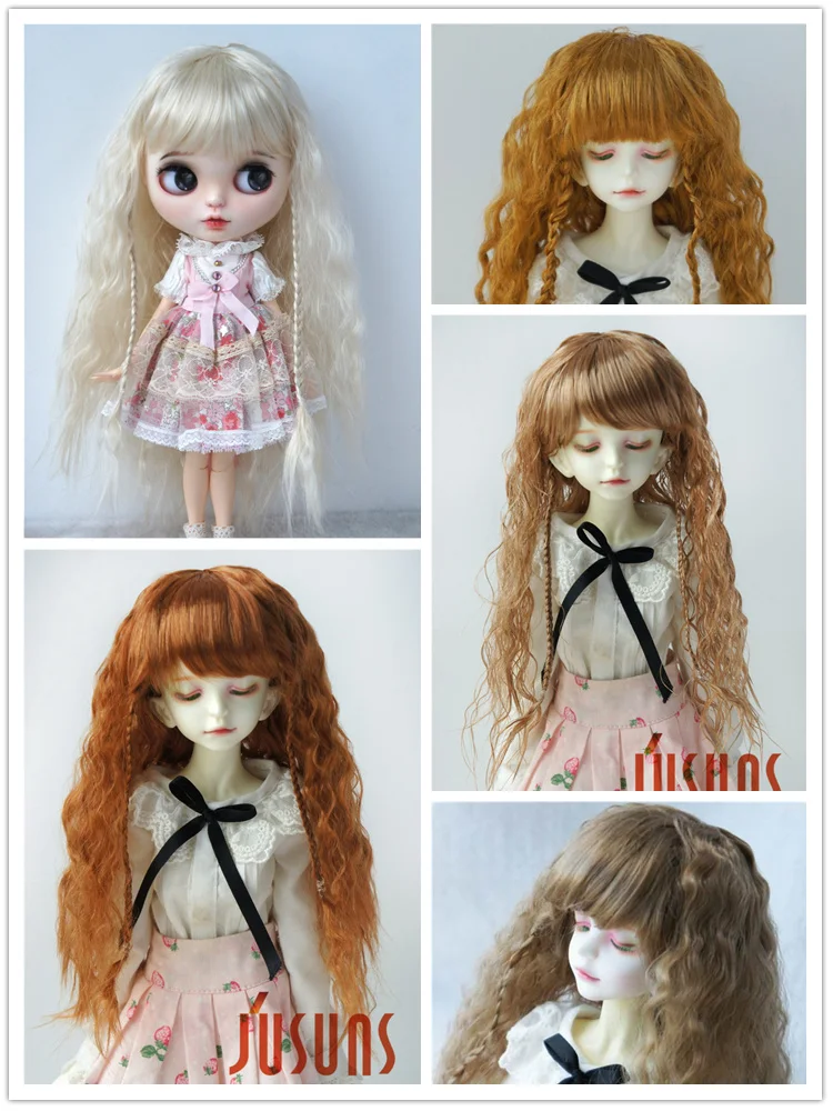 JD149 All Sizes Pretty Wave BJD Syntheitc Mohair Wig From Size 3-4inch to 9-10inch Tiny OB11 YOSD MSD SD Doll Hair Accessories