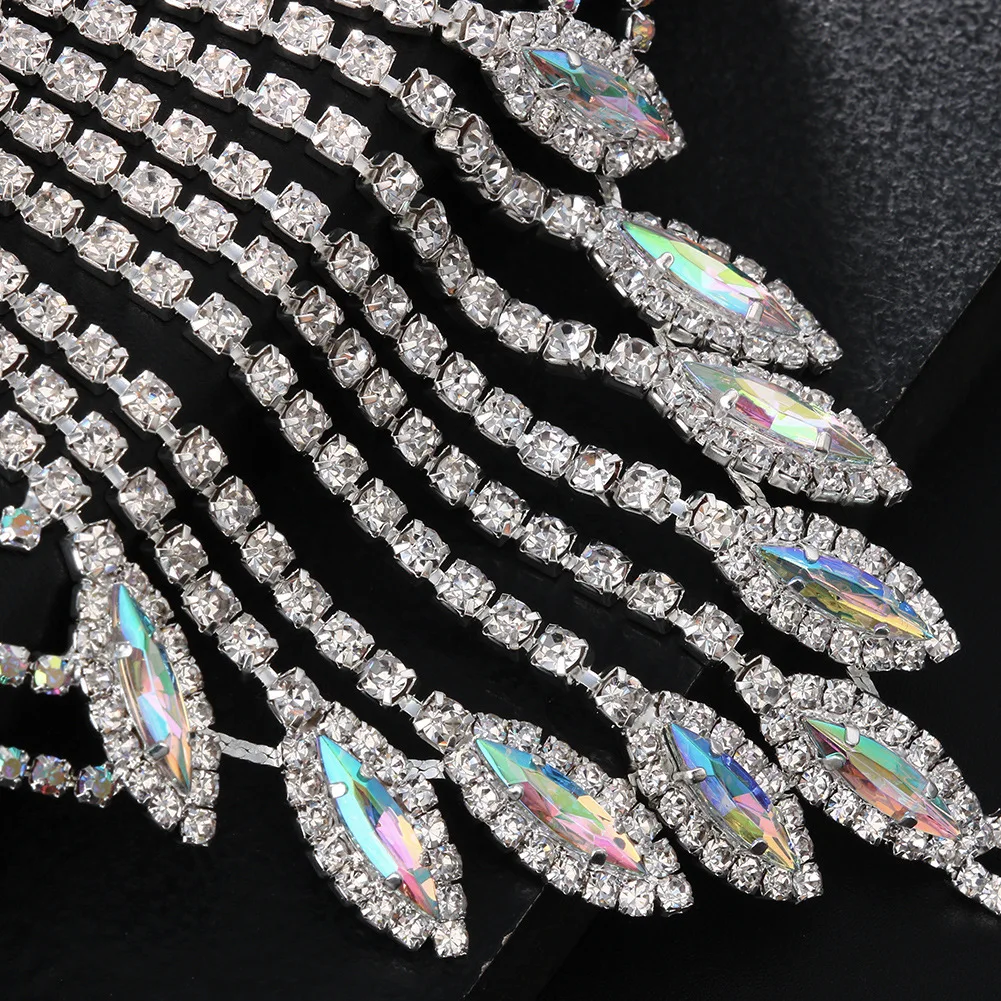 Stonefans Luxury Hollow Rhinestone Harness Bracelet Finger Chain for Women Crystal Wrap Bangle Hand Chain Bridal Wedding Jewelry