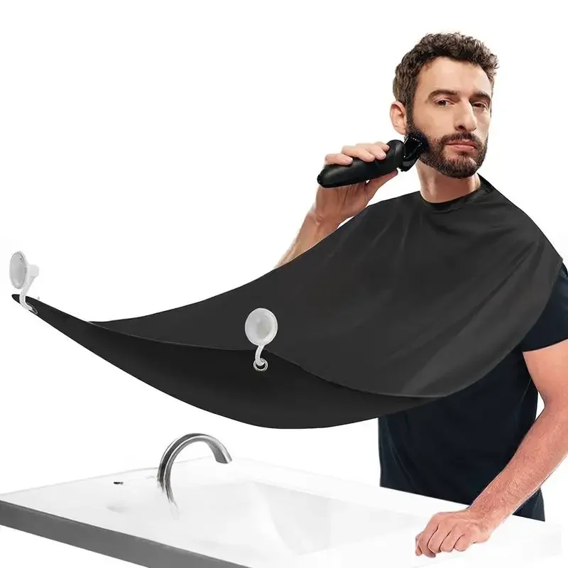 1 pièces tablier à barbe rasage châle tissu imperméable bavoir à barbe avec forte ventouse-adhésif Kit de tissu de rasage pour hommes Cape C0029A