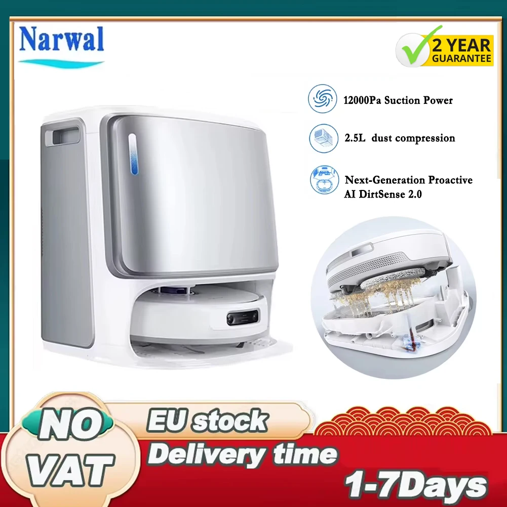 Narwal Freo Z Ultra Robot aspirateur et vadrouille avec Station de Base 12000 Pa auto-vide double caméra zéro enchevêtrement 120 jours sans entretien