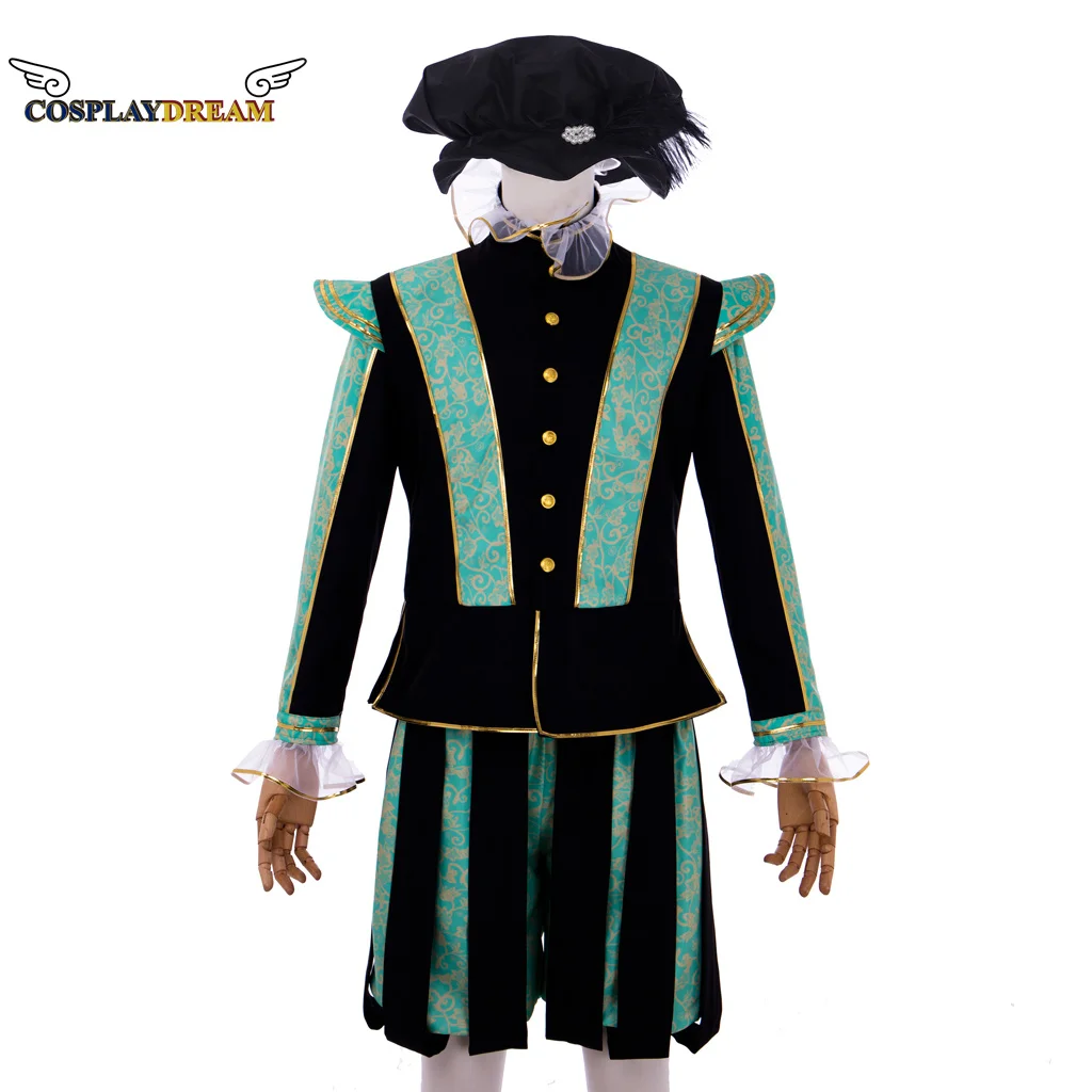 

Tudor Men's Cosplay Queen Elizabeth Costume Adult Victorian King Suit Knight Costume Halloween Makeup Party Costume