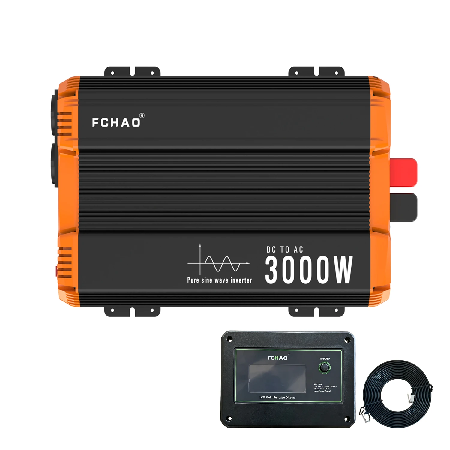 FCHAO Pure Sine Wave Solar Inverter 3000W Double EU Socket DC 12V 24V 48V To AC 220V 50Hz 60Hz Voltage Converters