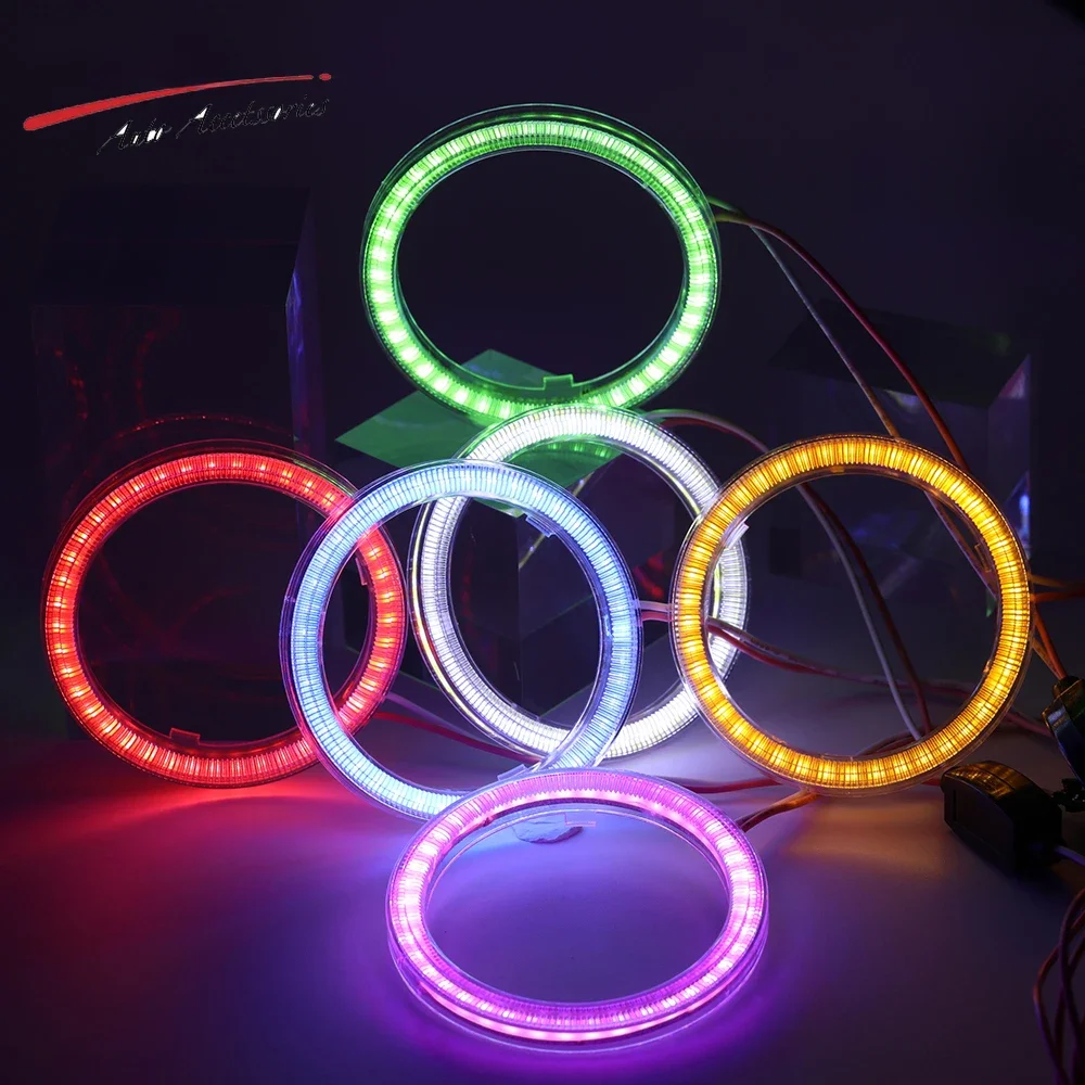 Led Angel Eyes White Red Blue Yellow Moto Halo Ring Light Angel's Eye Headlamp DRL Daytime Running Lamp Led Bulb Akcesoria samochodowe — zdjęcie 2