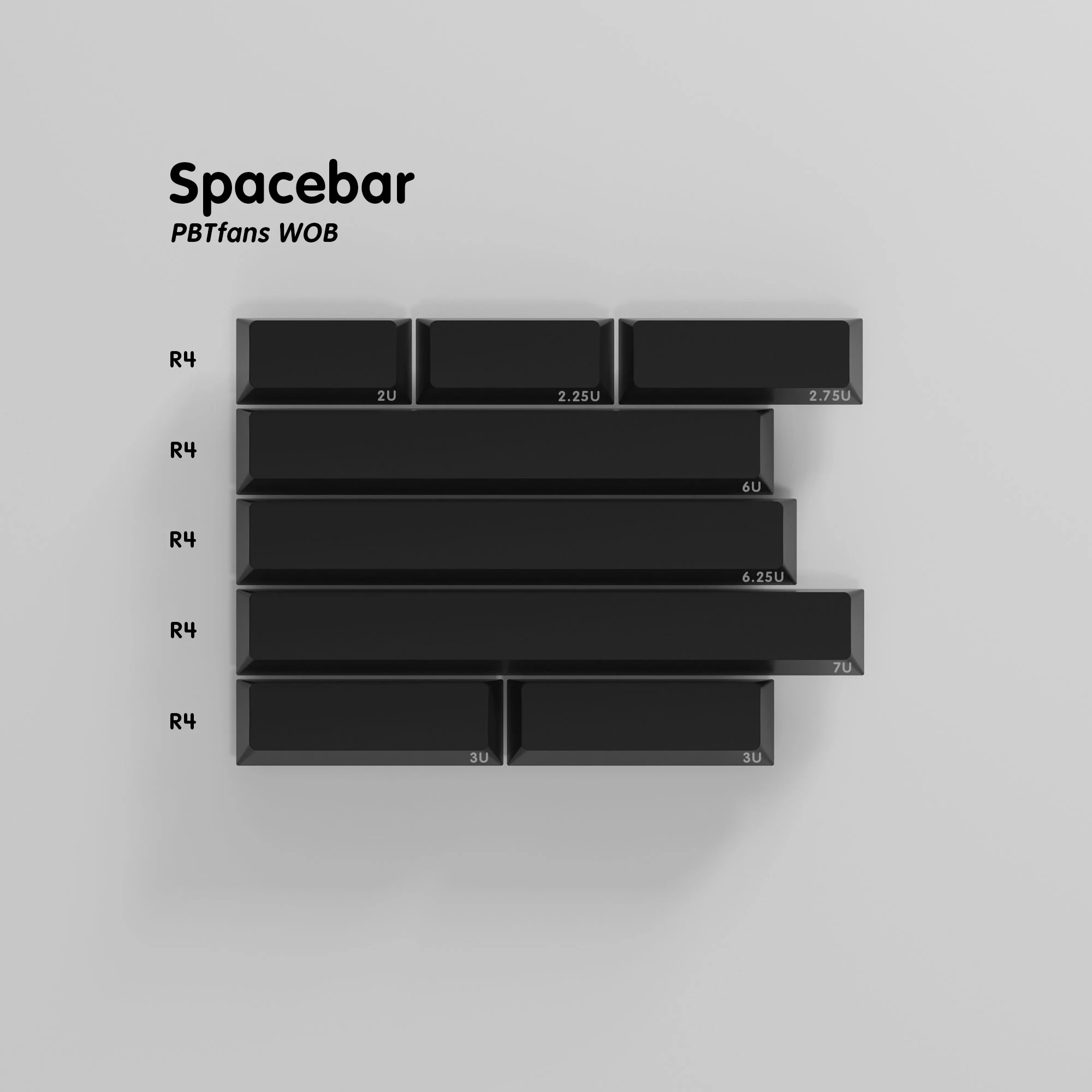 [Child kits] PBTfans WOB PBT Material Doubleshot Cherry Profile Keycaps Numpad/Spacebar/40s/International Kits