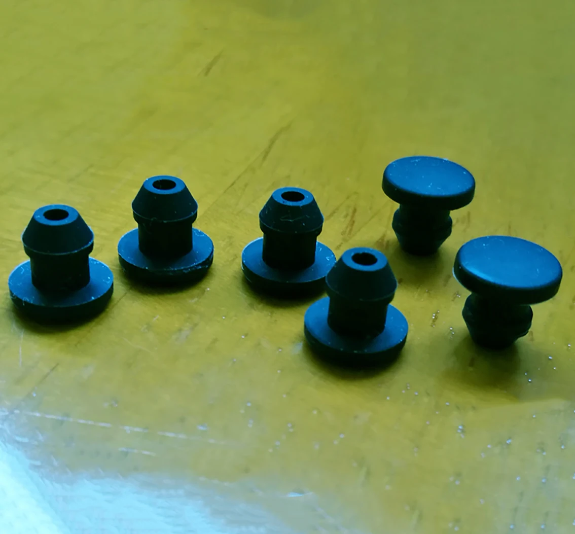 Preto Borracha de Silicone Hole Caps, T Tipo Plug Cover, Snap-on Junta, Blanking End Caps, Seal Stopper, 5mm a 10mm, 15Pcs