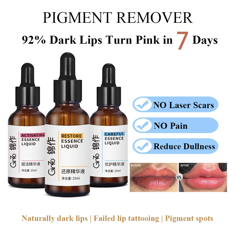 Black Lip Removal Essence for Semi Permanent Makeup 3 Step Correct Micropigmentaion Mistake Beauty Health Suppliers