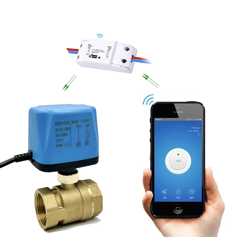 Tuya WiFi Smart Motorized Ball Valve Timing Water Smart Switch Electric Valve with Smart Life Alexa Alice Google Home AC220V