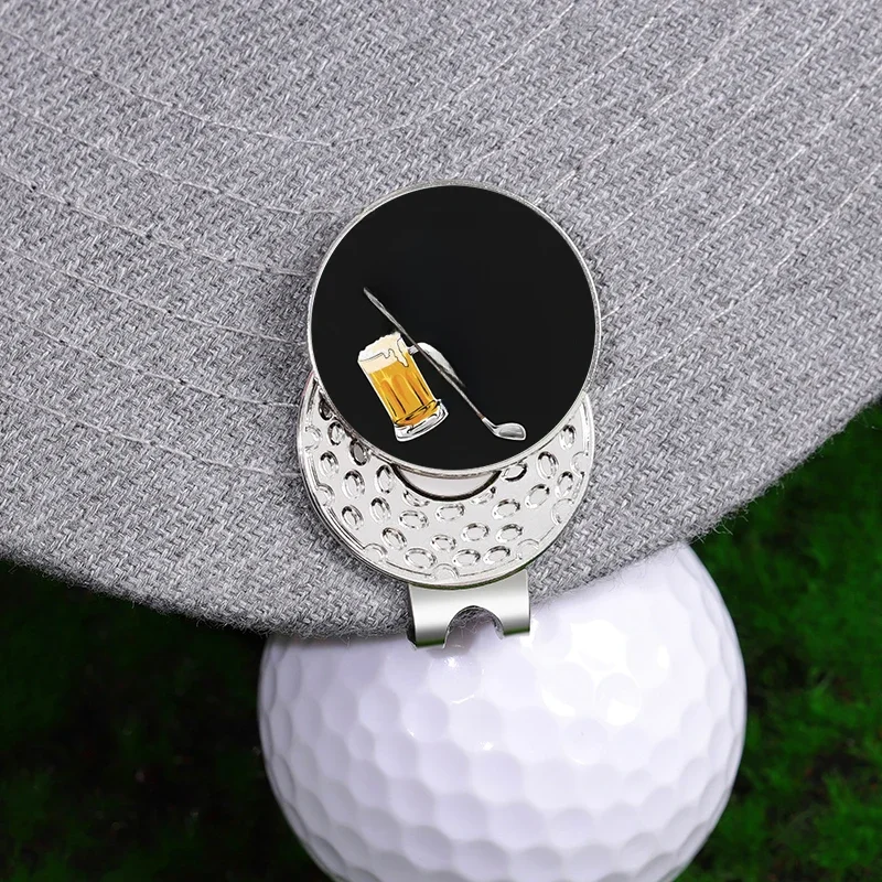 Zabawny golf i picie Kreatywne klipsy do czapek golfowych Magnetyczny znacznik piłek golfowych Klips do czapek Modny prezent dekoracyjny dla miłośnika golfa — zdjęcie 2