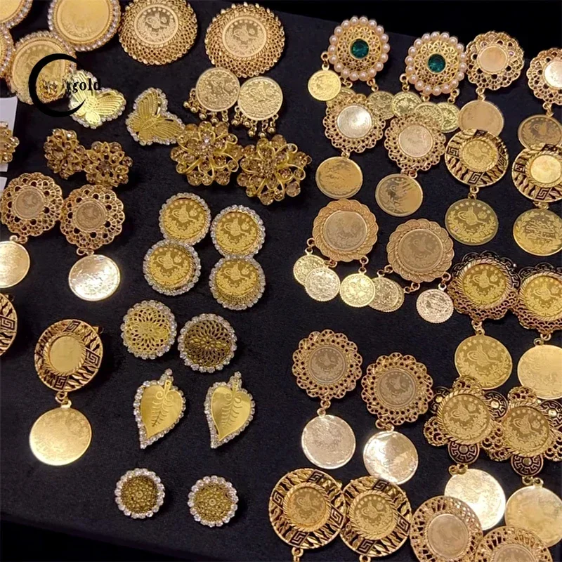 Hersey gold Großhandel türkische Münze Brosche Pin für Frauen Kurd Hochzeit Schmuck arabische