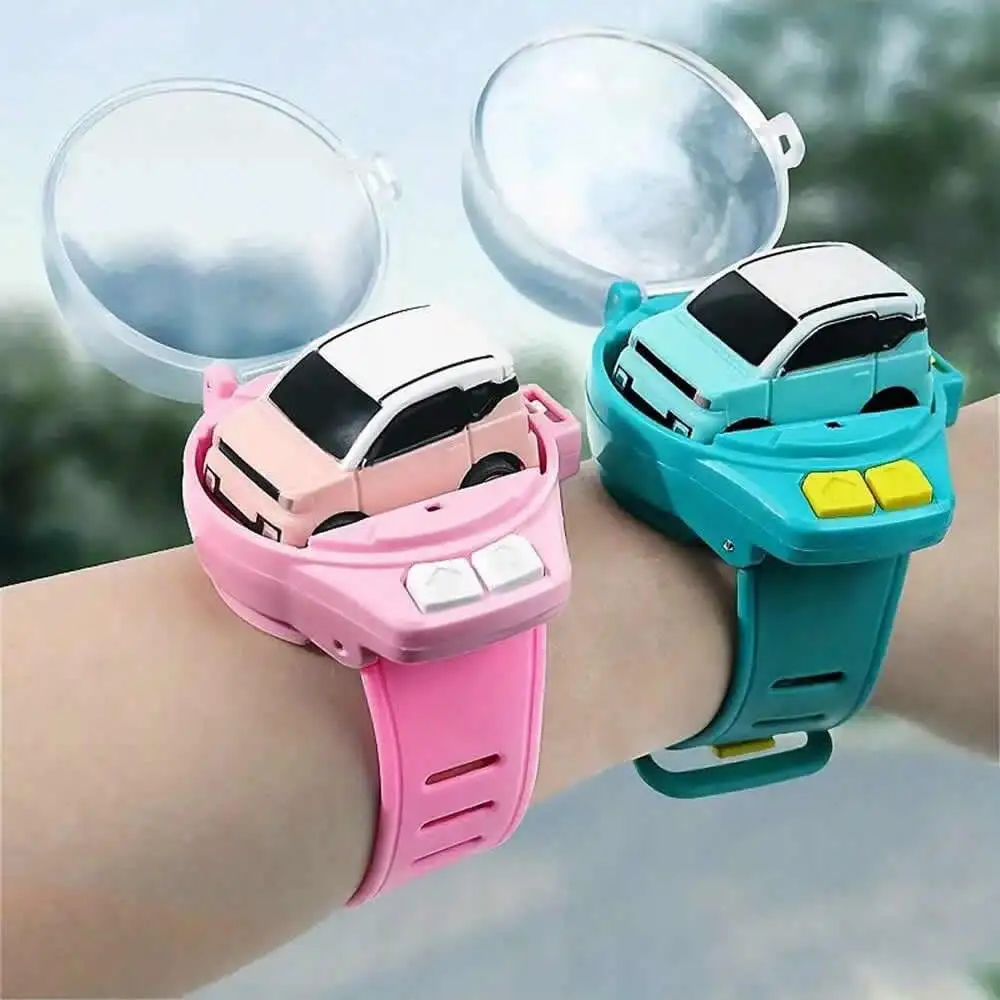 Remote Control Car Watch LED Toy 2.4GHz Mini Watch Remote Control Car Alloy RC Car Wrist Racing Watch Interactive Racing Game To