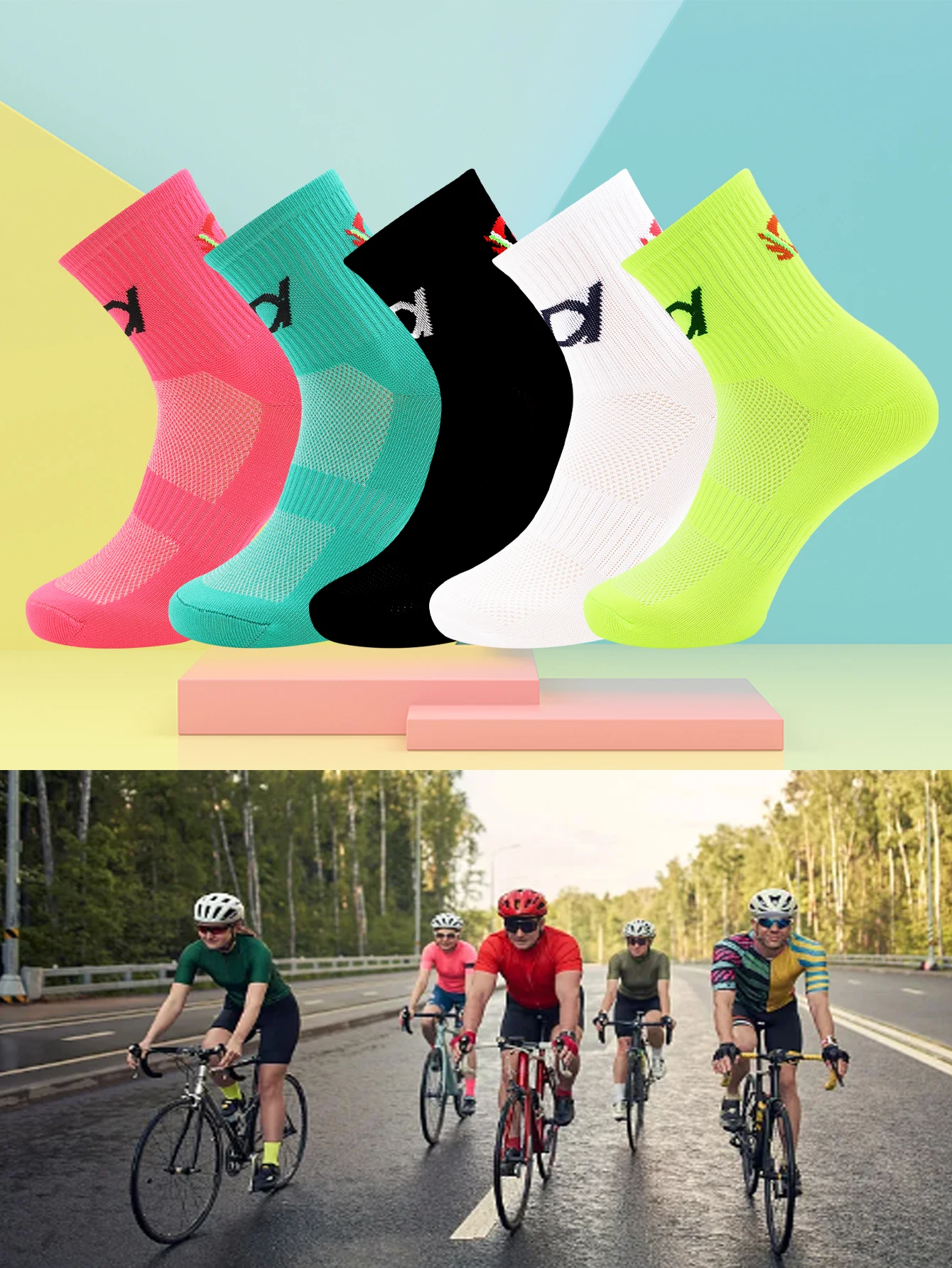 

1 Pair Athletic Performance Cycling Socks for Men & Women, Suitable for Cycling, Running, Hiking Sport, Gym,Tennis, Golf, Workin