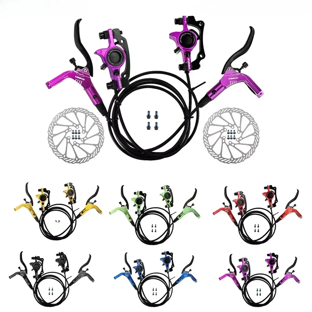 AliExpress TANKE MTB Bike Hydraulic Disc Brake Set 160mm Rotors Oil Calliper Plate Front Rear Mountain Bicycle Clamp 22.2mm Handle A Pillar