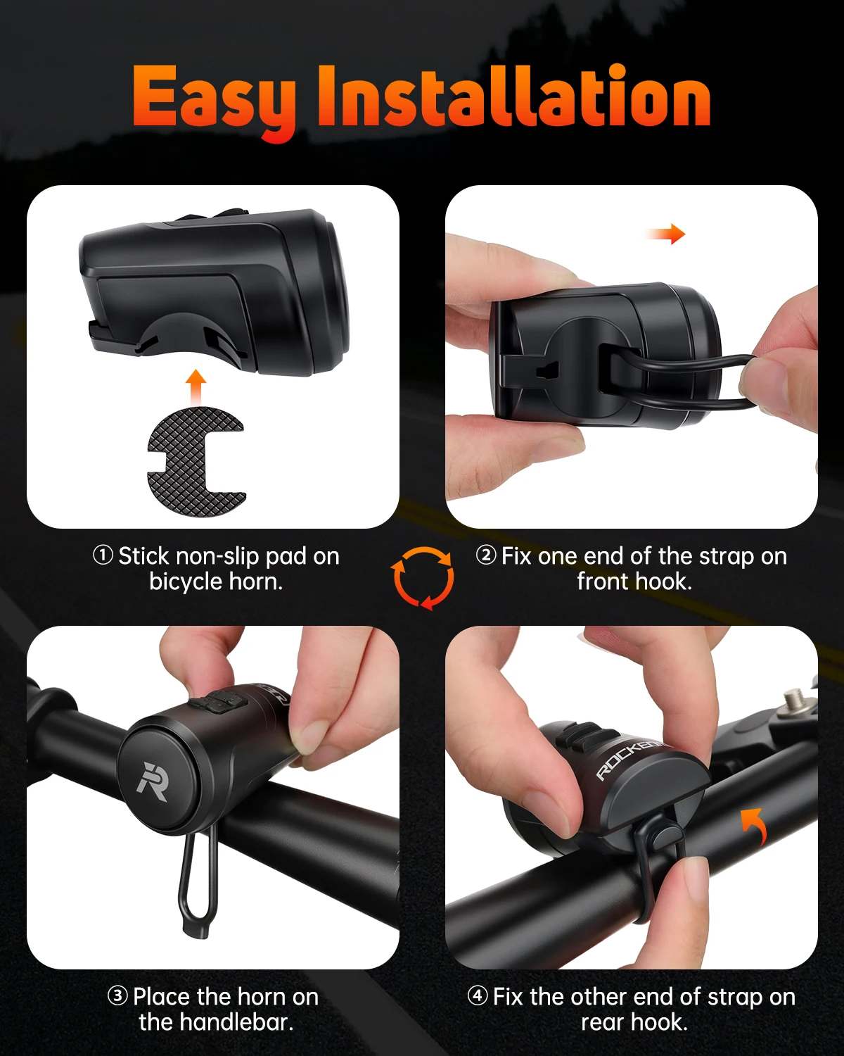 Rockbye 125dB Laute Elektrische Fahrradklingel Wasserdichter Diebstahlalarm Elektrische Fahrradglocke für Erwachsene/Kinder-Fahrräder, Roller, E-Bikes – Detail 6