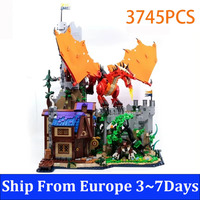 3745PCs Dungeonsed Red Dragon Tale Building Blocks Bricks House Model Assembly Toys For Children Birthday Gift 21348
