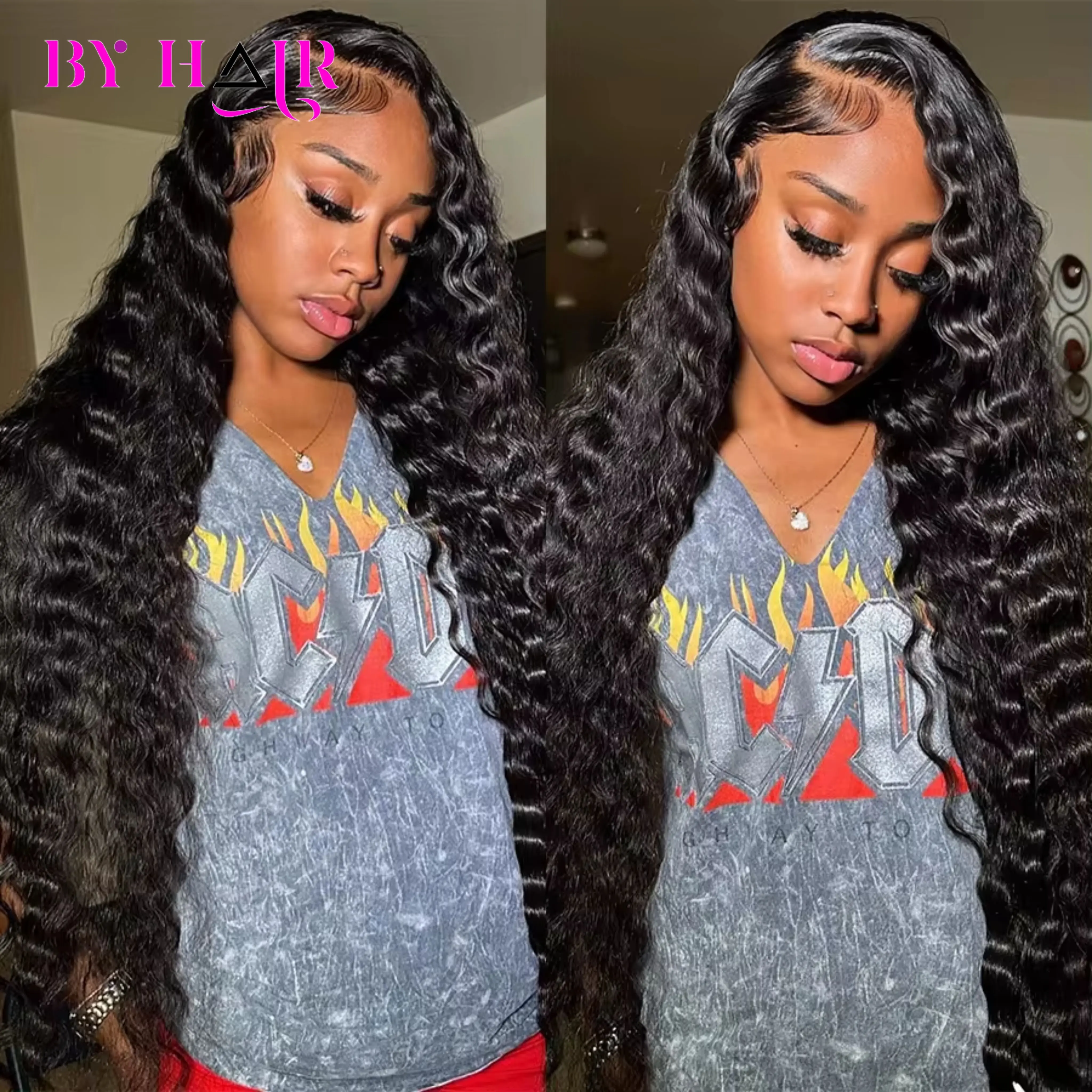 12A Deep Wave Bundles With Closure 4x4 Lace Closure 100% Remy Human Hair Natural Colored Brazilian Hair 3 Bundles With Closure