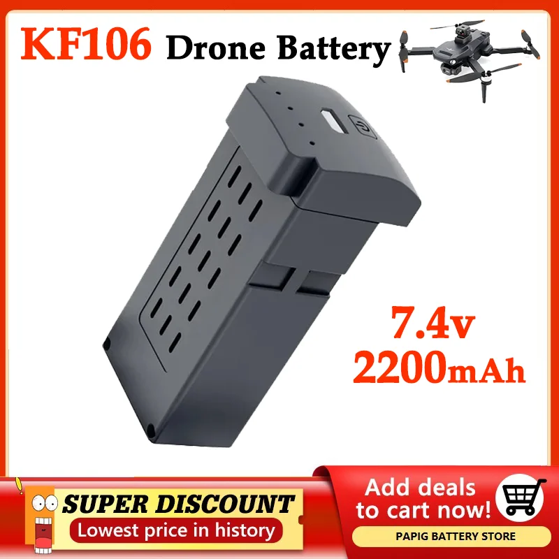 

Original KF106 MAX Drone Battery 7.4V 2200mAh Battery For KF106 Drone Battery Lipo Battery Accessories Parts