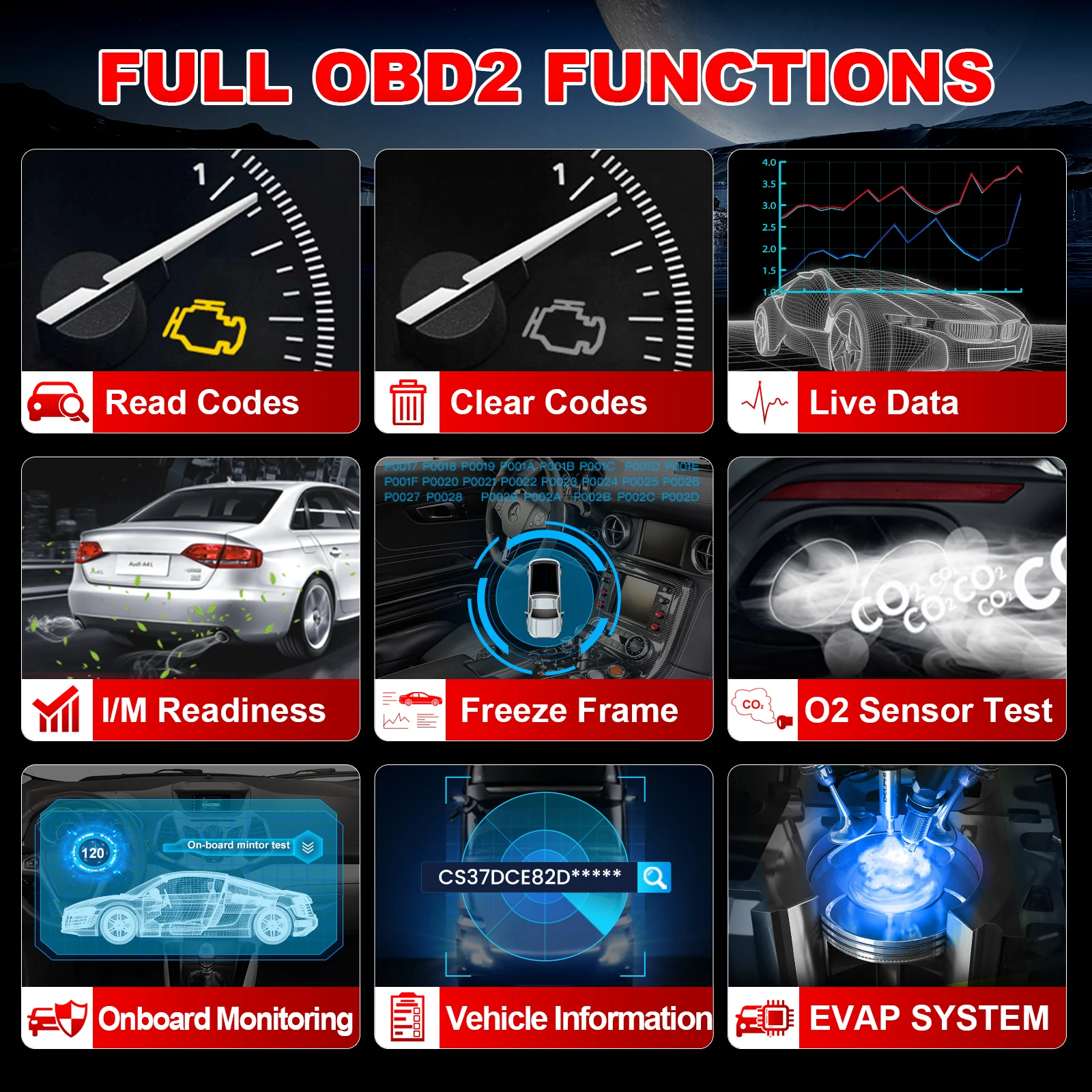 Picture 3: LAUNCH X431 CR300 OBD2 SCANNER CAN Auto Code Reader Diagnostic Tools I/M Engine Battery Tester Lifetime Free Update