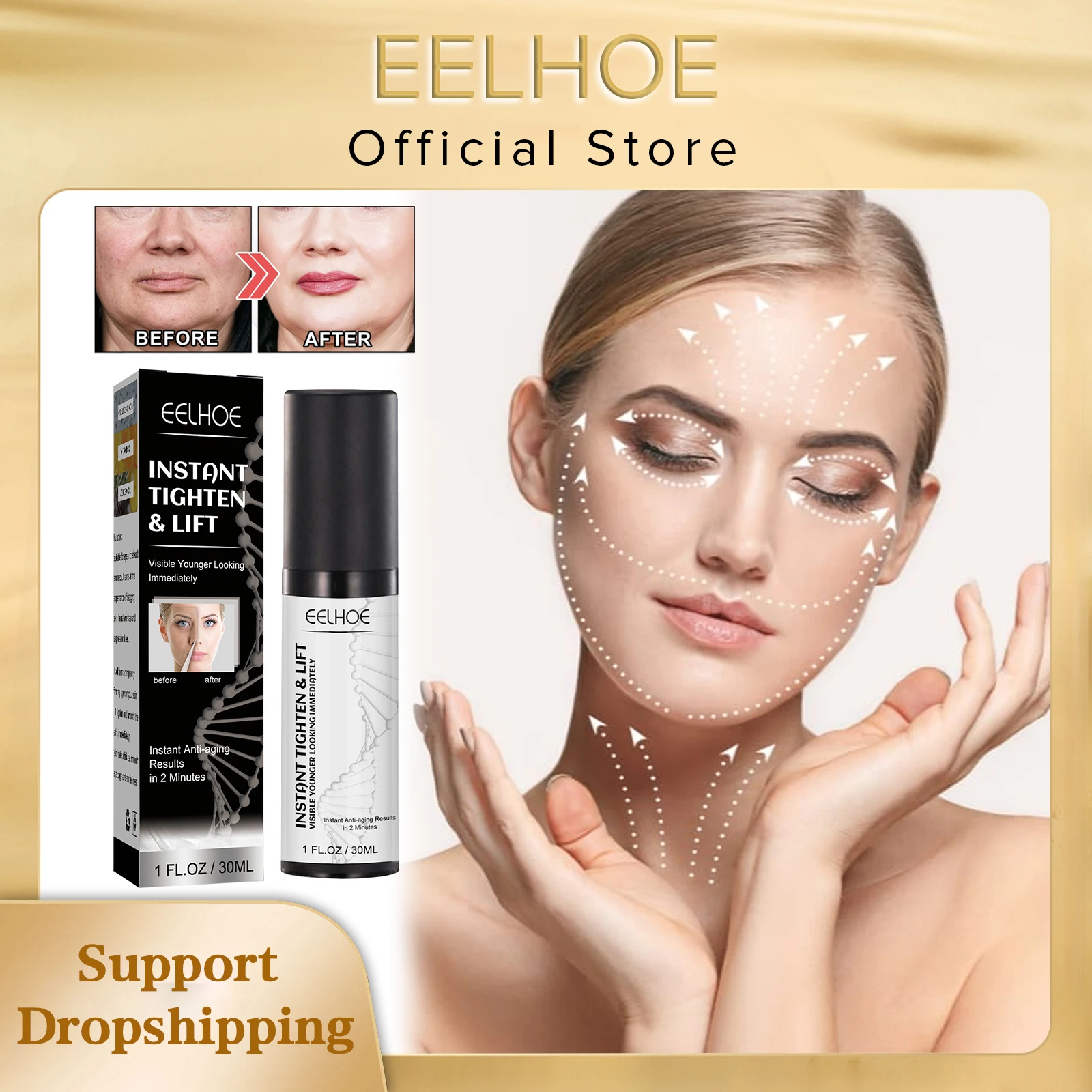 

EELHOE Instant Wrinkle Remover Serum Moisturizing Whitening Lift Firm Anti-aging Fade Fine Lines Brighten Facial Essence Liquid