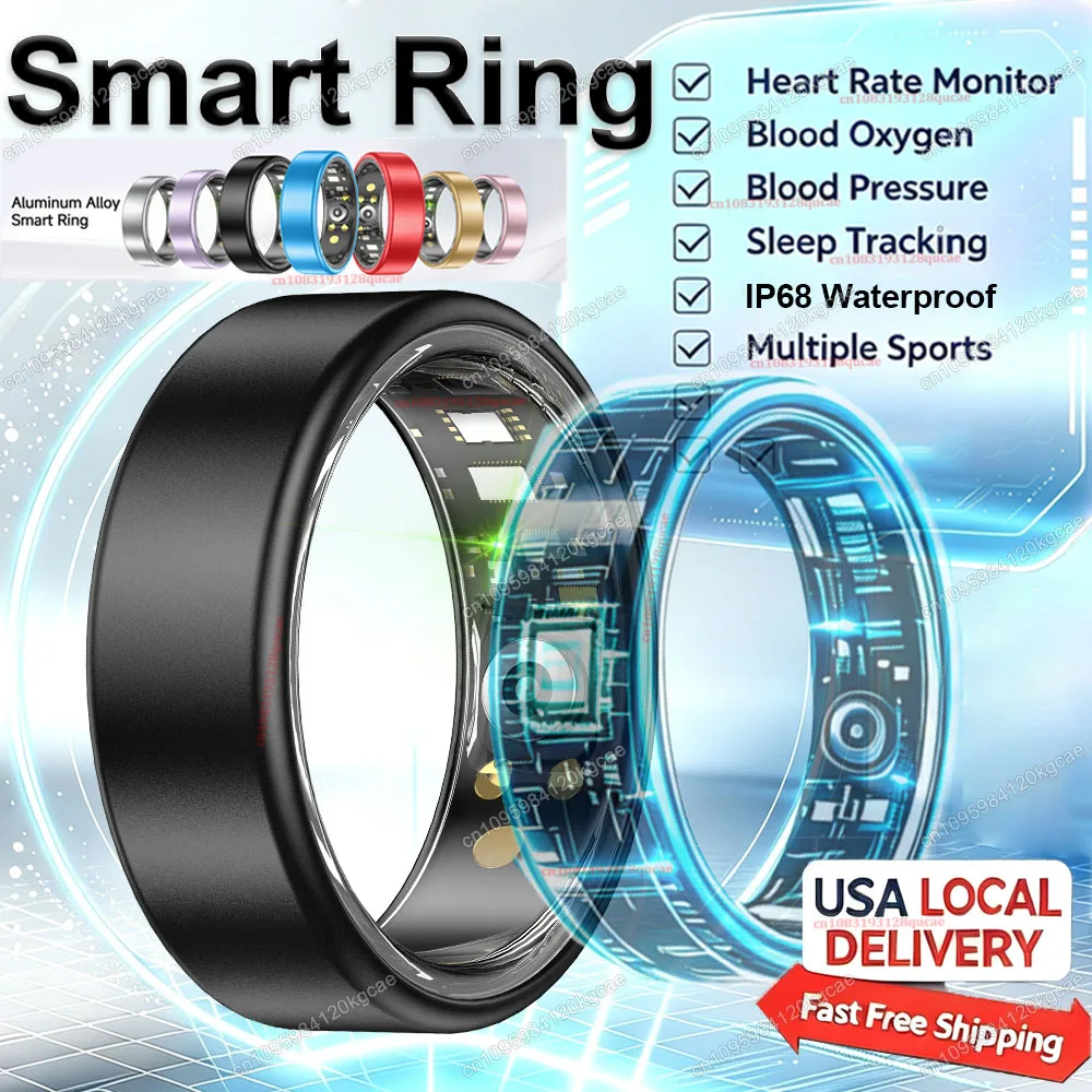 2026 Upgraded Smart Ring - Real-Time Health Tracker Ring, Heart Rate, Blood Pressure, Blood Oxygen, Steps, Exercise and Fitness, Sleep, Multiple Scenarios, Activity Tracker Rings,  Ideal Thanksgiving/Valentine'S Day/Christmas Gifts for Men Women USA Local