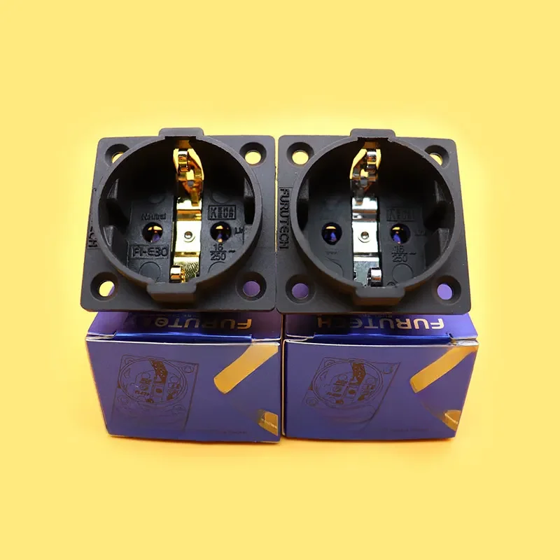 Hifi czysta miedź Schuko gniazdo Furutech pozłacane FI-E30 AC 250V 16A EU IEC wtyczka wlot Adapter listwa sieciowa gniazda CE — zdjęcie 2