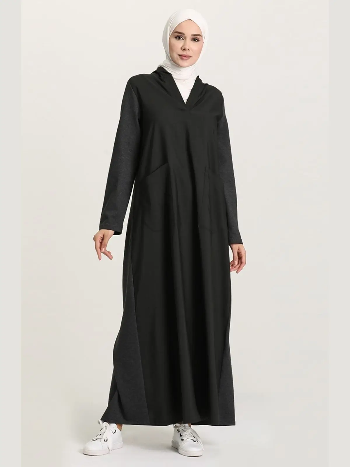 Robe en coton à capuche et manches longues pour femmes, 4 saisons, mode musulmane, vêtements Hijab élégants et adaptés