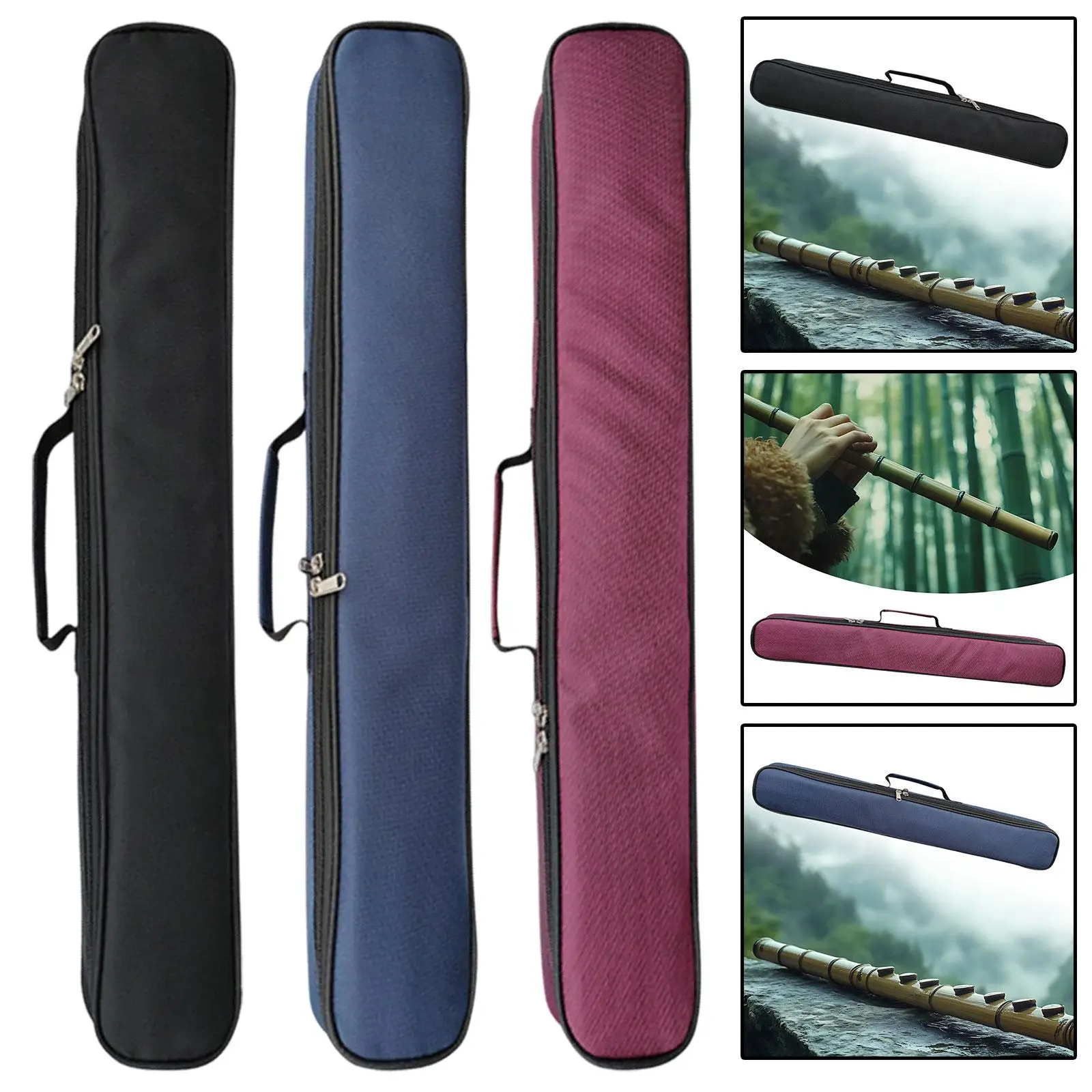 Portable Flute Bag Bamboo Flute Bag Travel Carrying Pouch Compact Dustproof Flute Organizer Carrying Case Flute Carrying Bag