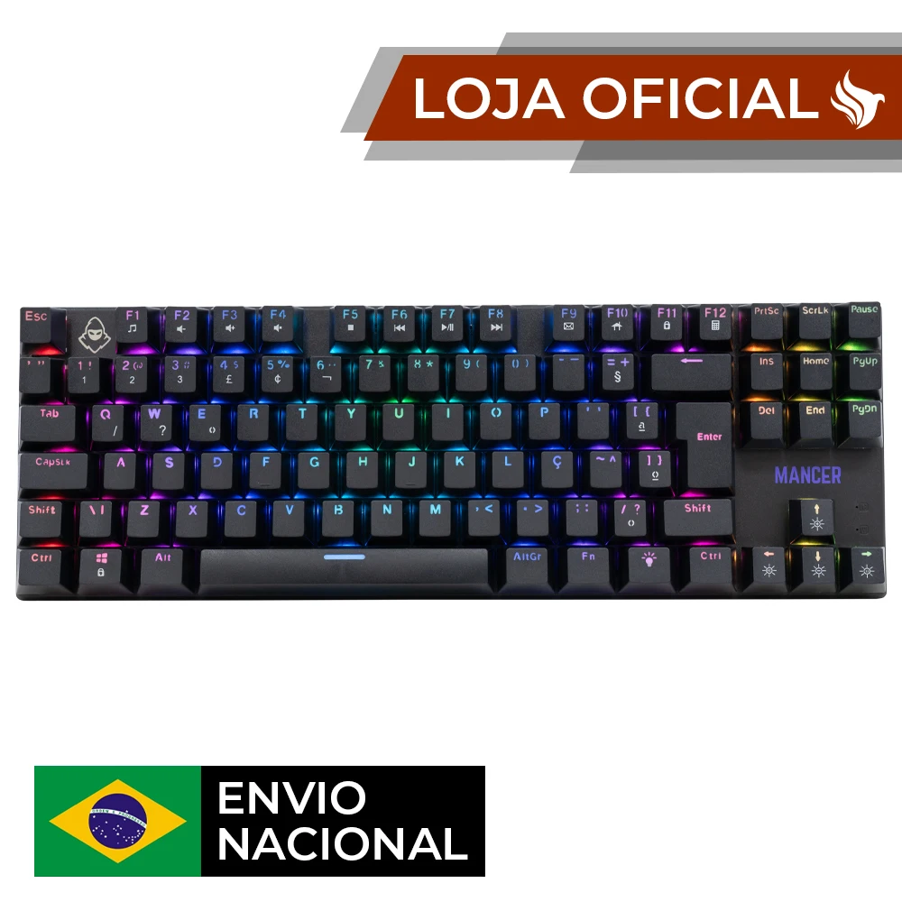 Teclado Mecânico Mancer Ghoul MK3 RGB ABNT2 Switch Huano Vermelho Preto MCR-GHM3 RGB01RD: A Escolha Ideal para Gamers e Profissionais