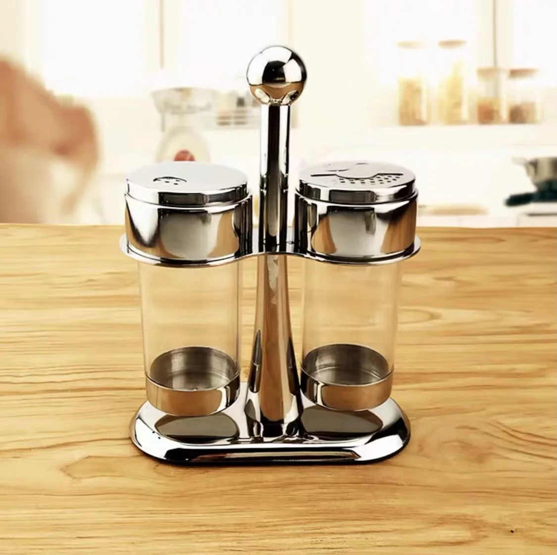 Stainless Steel Rotating Seasoning Rack Salt And  Pepper Bottle Seasoning Bottle  Double Heads Three Head Five Heads