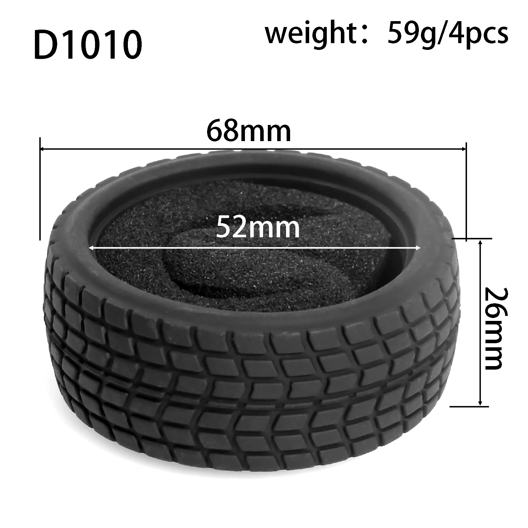 1:10 On-Road-Rennreifen 63–68 mm, Hot-Melt-Gummi mit hohem Griff, abriebfest für HSP Tamiya HPI – Detail 8