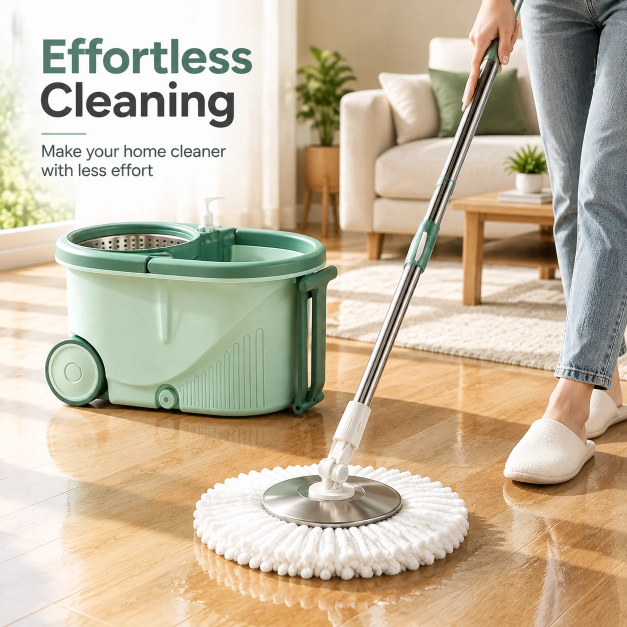360° Spin Mop and Bucket Set w - Home Bathroom Floor Tiles review and price