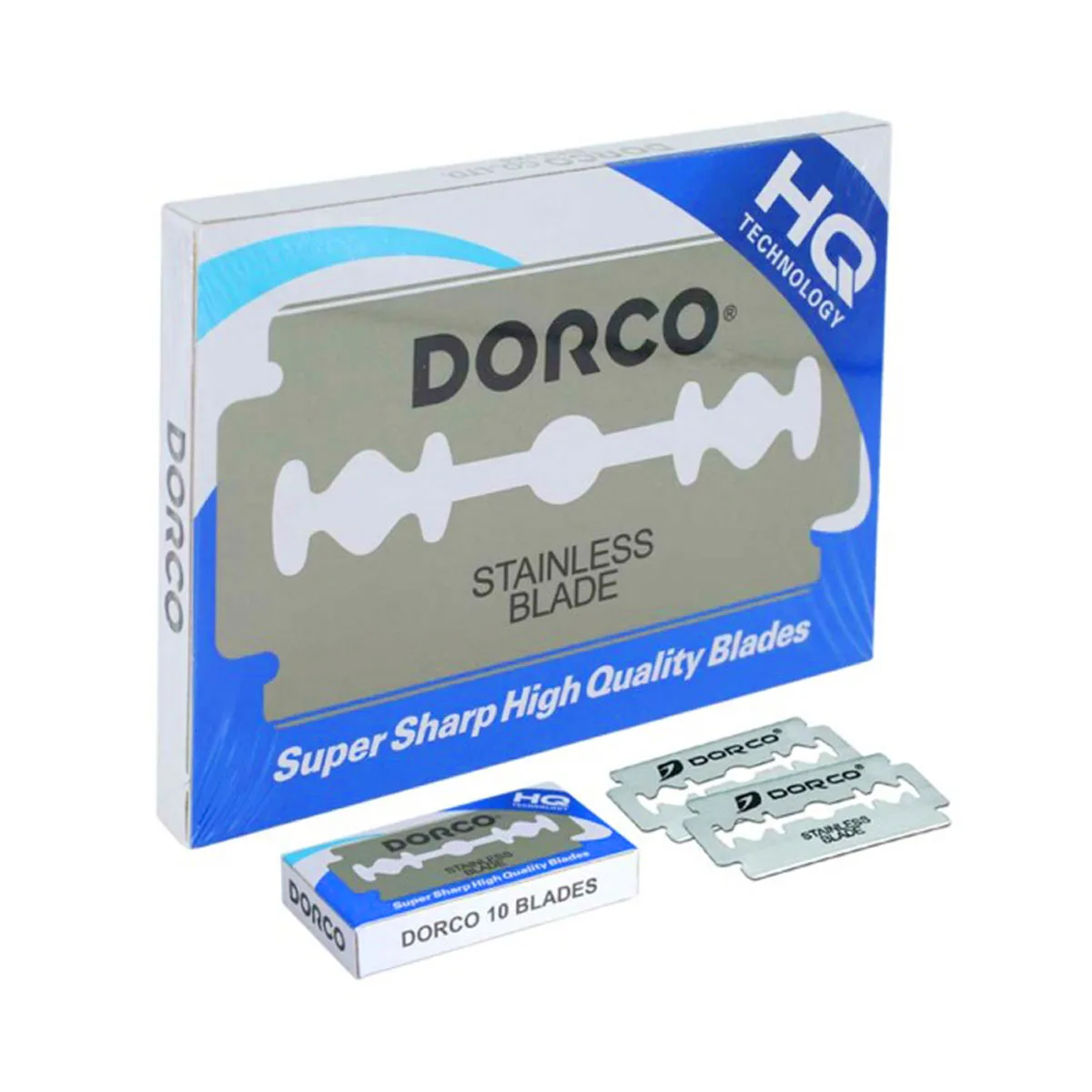 سكين الجيب Dorco ذو الحافة المزدوجة باللون الأزرق مع 100 سكاكين جيب