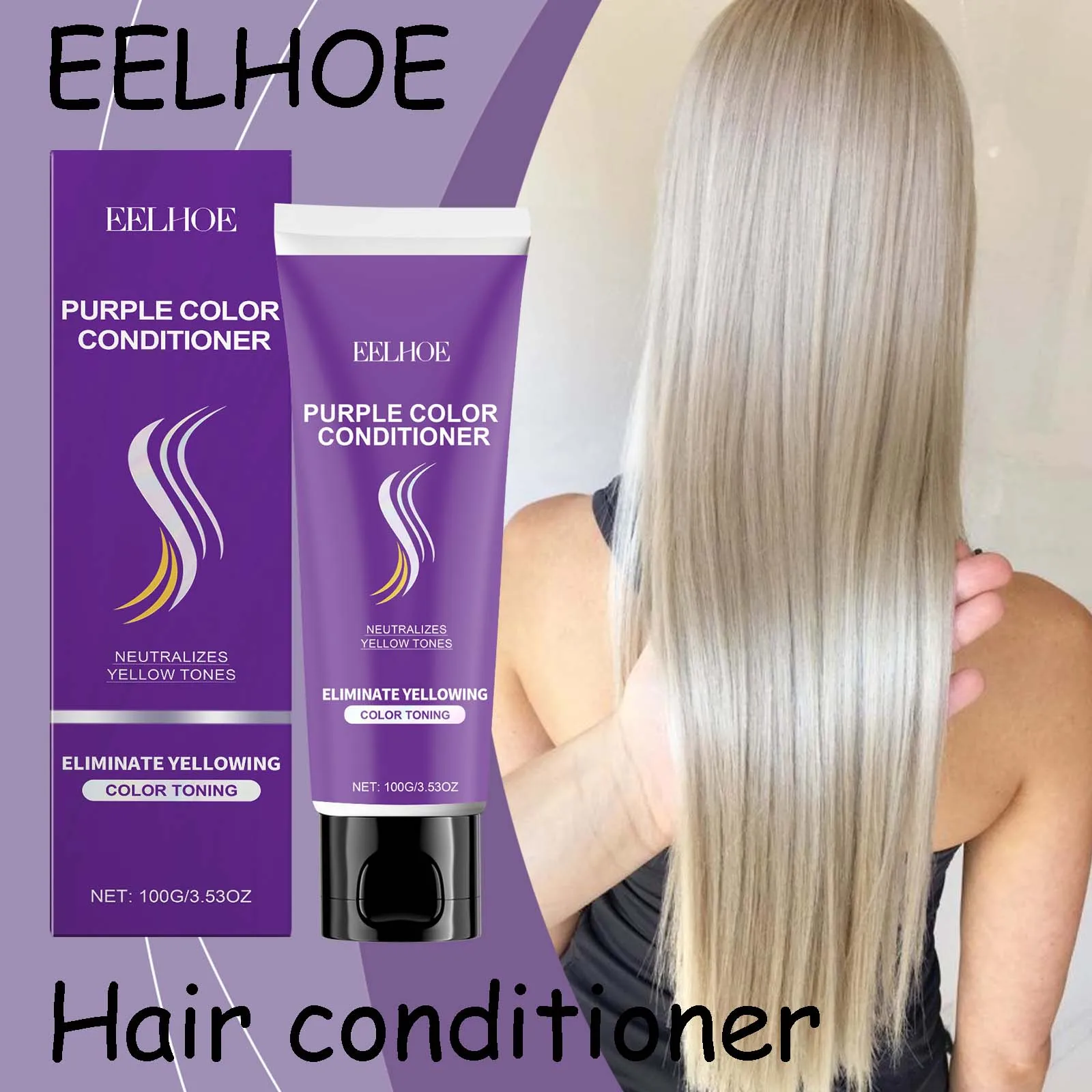 

EELHOE Purple Hair Conditioner Nourishing Scalp Repair Cracked Hair Lasting Color Reduce Dryness Smoothing Hair Conditioner