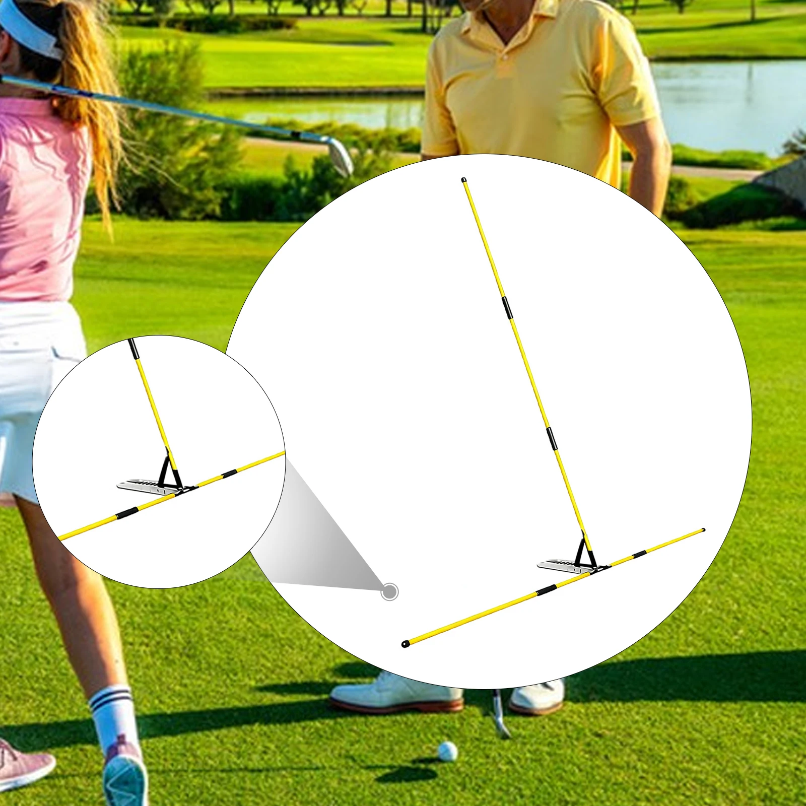 

Golf Simulators Adjustable Golf Alignment Stick Holder Swing Trainer Lightweight Golf Accessories for Golfer Yard Indoor Outdoor