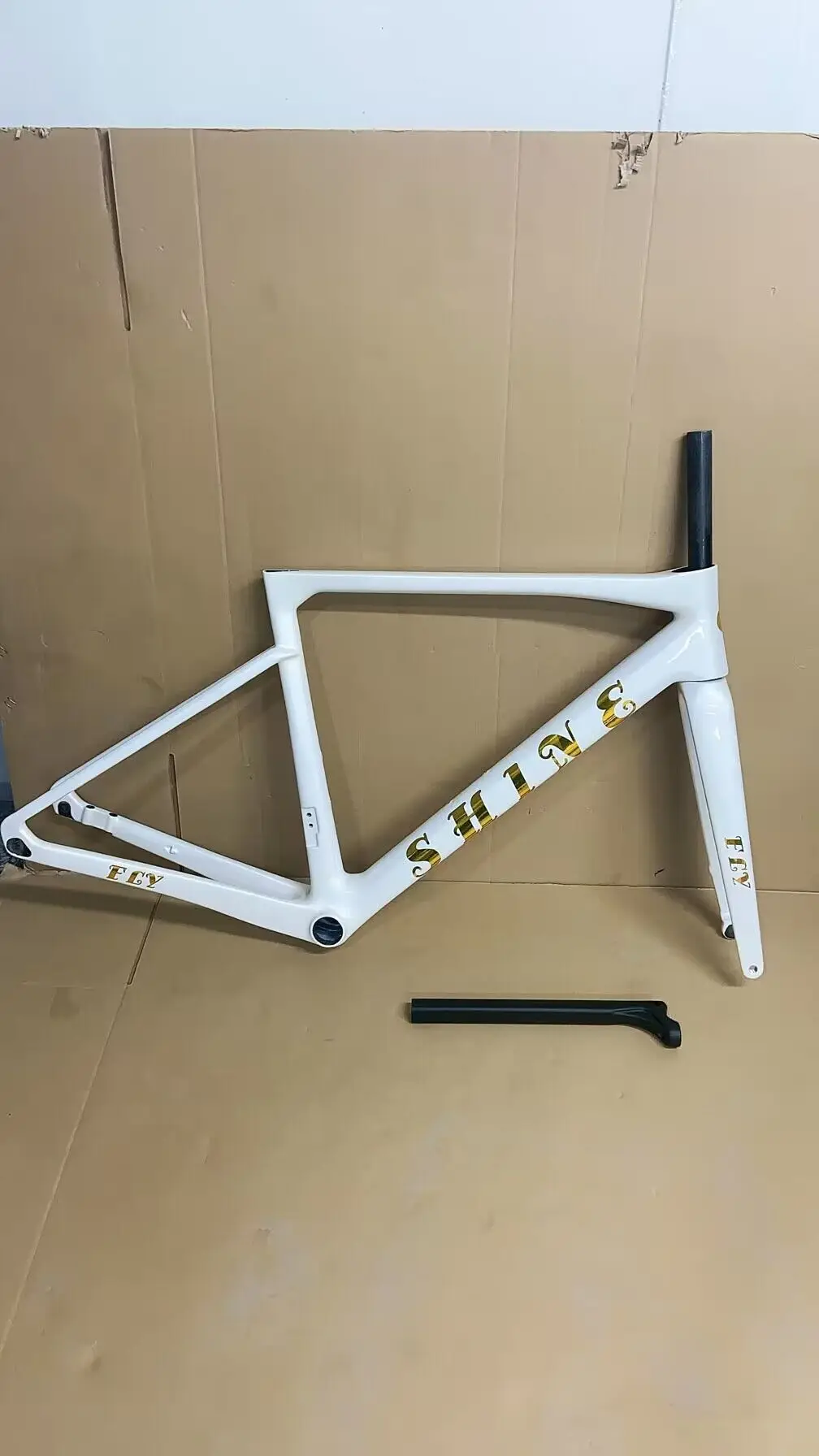 F style  carbon bike frameset T1100 disc ud pear white disc carbon frameset SHINE bicycle carbon frame made im china