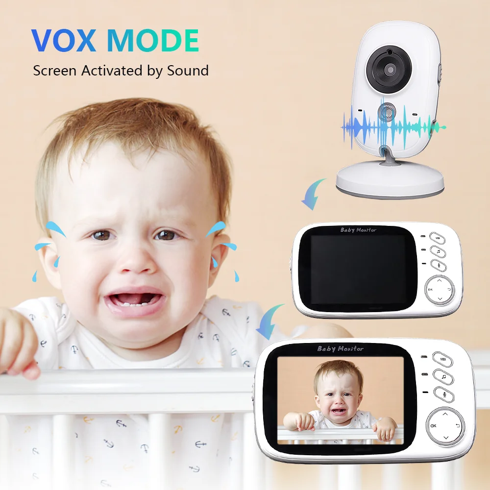 DBIT VB603 Baby Monitor WiFi Video Surveillance Camera and See by Moblie 3.2 Inch 2 Way Audio Call Night Vision for Babies