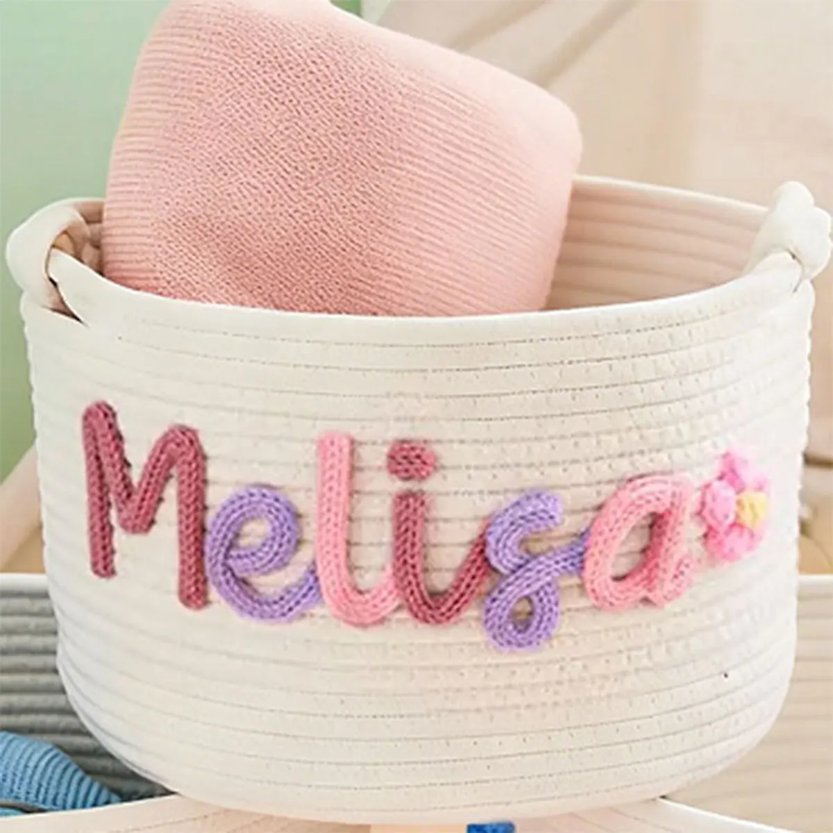 Customizable Personalized Name Storage Basket, Gift Basket
