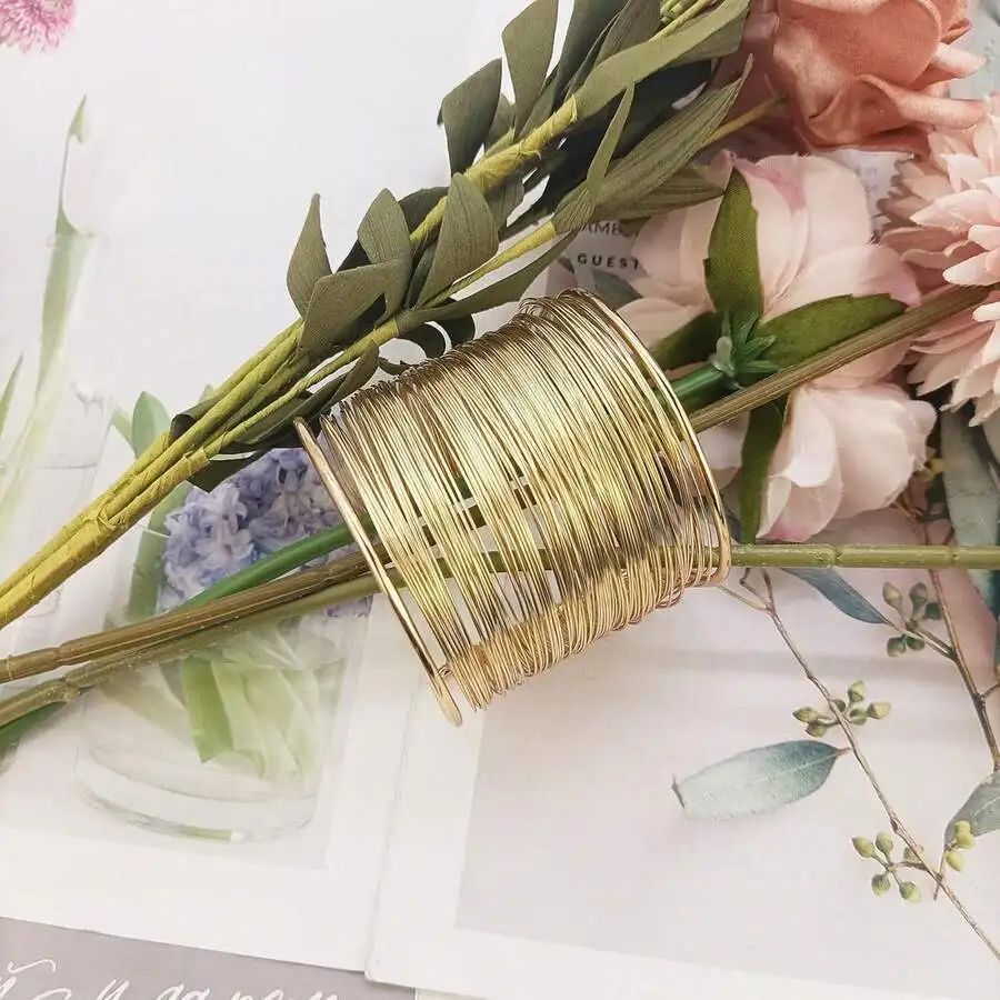 Foreign Trade Fashionable Pure Handmade Wrapped Wire Large Bangle, Suitable For Parties, Gifts And Daily Wear