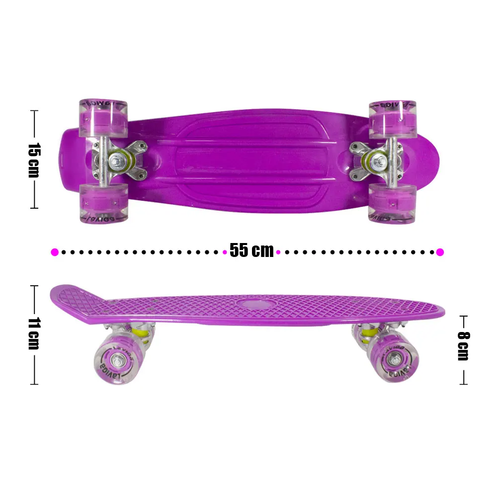 Importer la Merced skateboard Tpo Penny Classic Banana colors 21 inch wheels with Led light 55 cm long different colors scooter