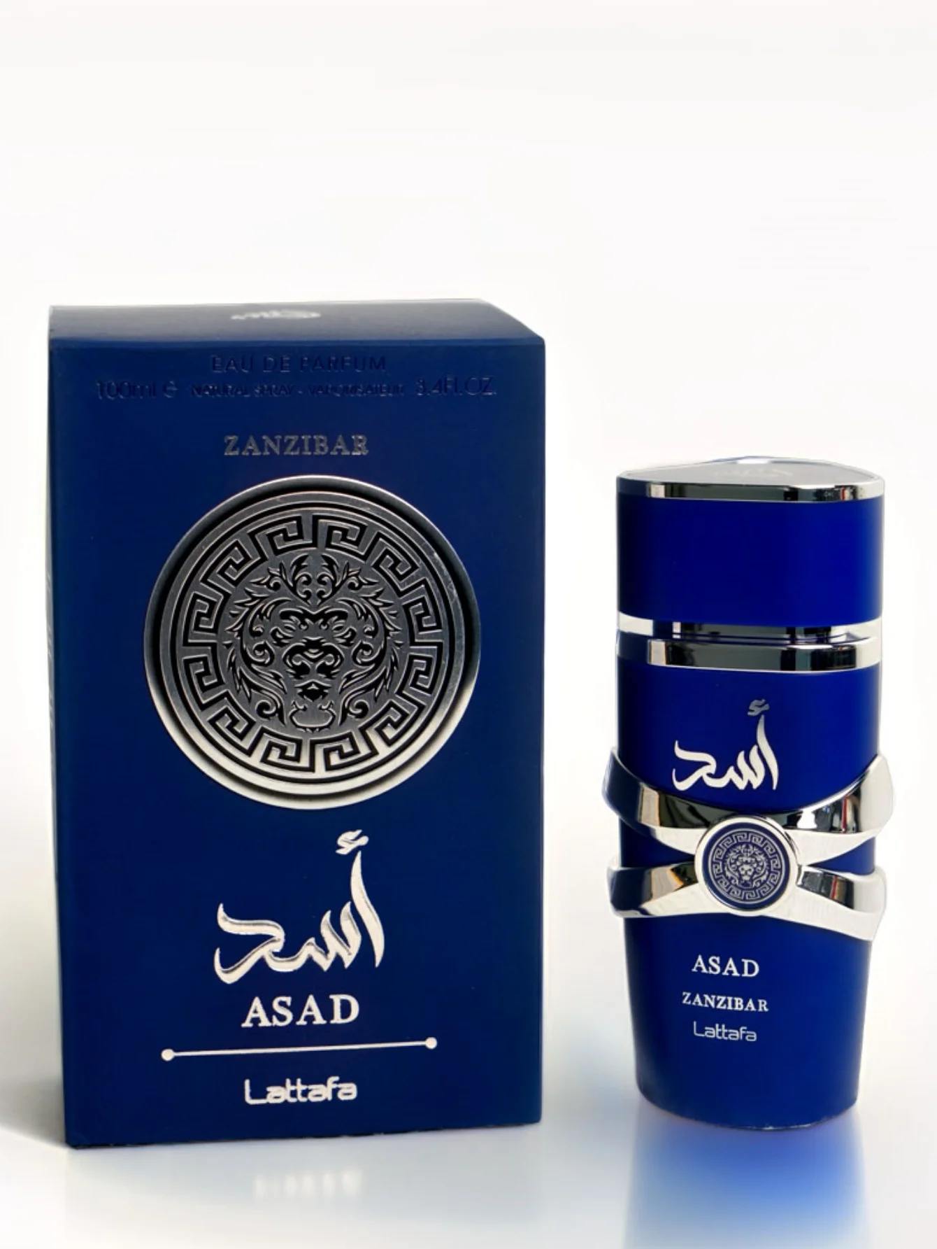 Lattafa Asad Zanzibar niebieska edycja dla mężczyzn Eau de Parfum Spray 3.4 uncja pikantnego zapachu ciepła nuta luksusowego zapachu Premium